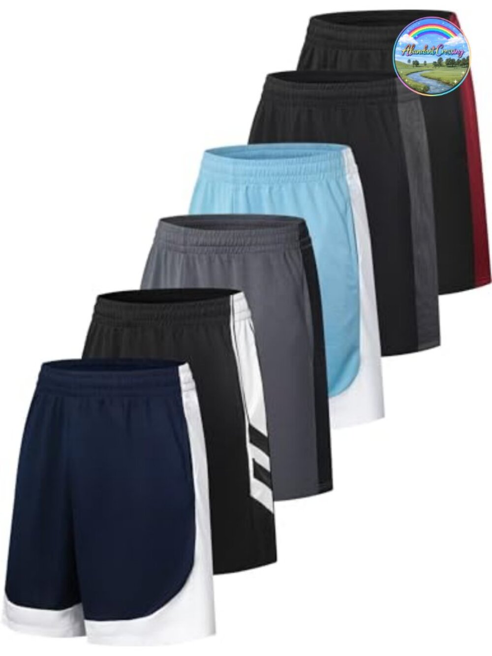 6 Pack Men's Athletic Basketball Shorts with Pockets Mesh Quick Dry
